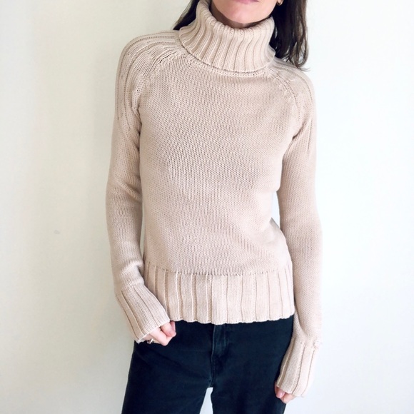 Thick knit cotton turtleneck sweater - Picture 2 of 15